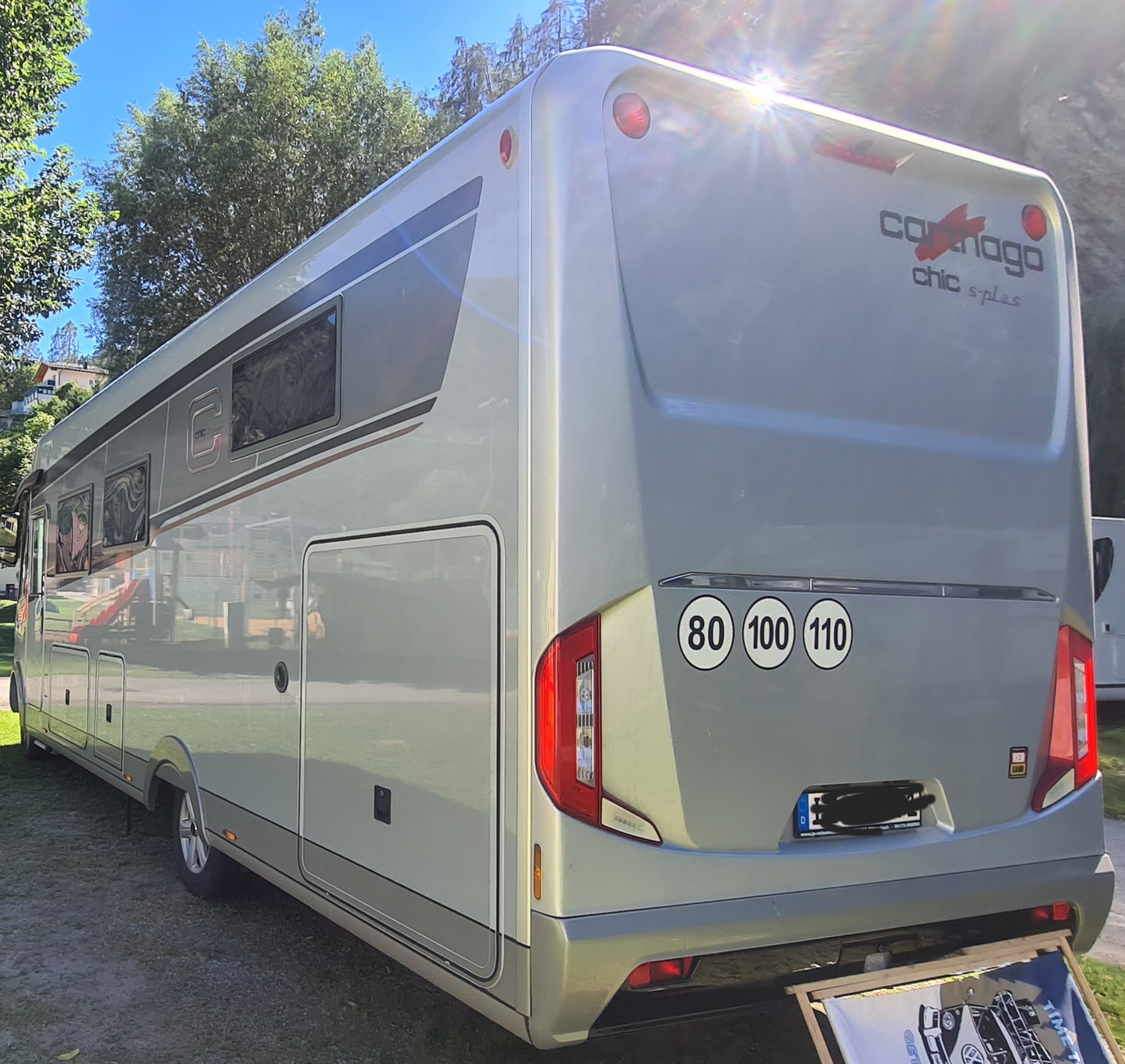 Geschwindigkeitsaufkleber 80 100 110 km/h für aufgelastete Wohnmobile